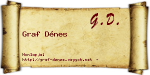 Graf Dénes névjegykártya